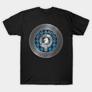 Clan Ramsay Crest & Hunting Tartan Knot T-Shirt